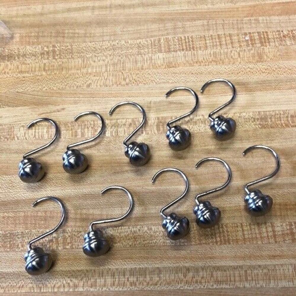 Better Homes & Gardens Set of 10 Nickel Finish Shower Hooks